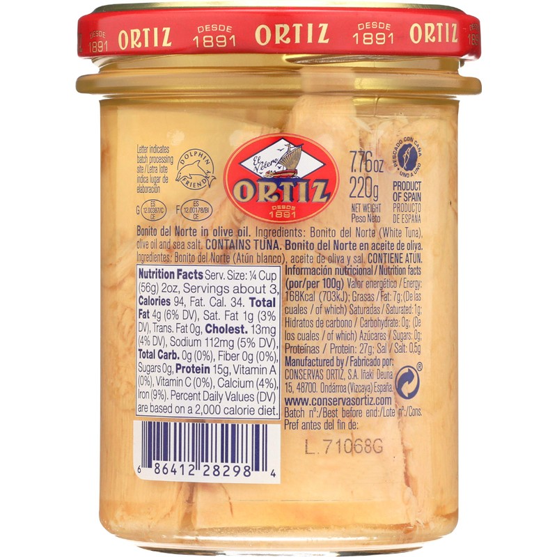 ORTIZ White Tuna In Olive Oil, 7.76 OZ