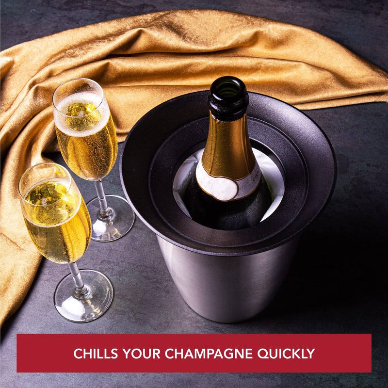Vacu Vin Champagne Cooler – Stainless Steel Active Bottle Chiller