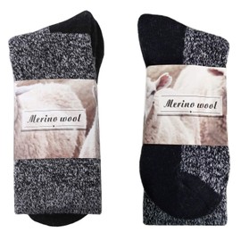 2 Pack 80% Merino Mens Wool Socks , Winter Warm Thermal Socks for Men Cold Weather