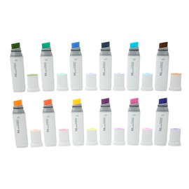 Wide Tip Markers Refillable Ink Even Inking Alcoholic Paint Marker for Paper Plastic Wood Glass 12pcs Standard Color Series
