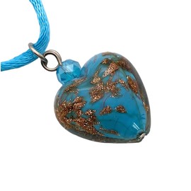 Murano Glass Heart Pendant, Murano Glass Jewellery, Blown Glass Heart Pendant, Handmade Glass Heart, Glass Pendant, Certificate of Authenticity - 2cm x 2cm