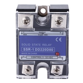 DC to DC Single Phase Solid State Relay 3‑32VDC Input 5‑220VDC Load SSR Relay for Control System 80A