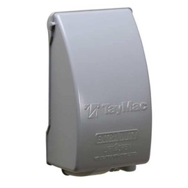 TayMac MX5280S Weatherproof Metallic Low Profile While-In-Use Device cover with 8-in-1 Configurations and Single Gang, Deep, Vertical, Gray