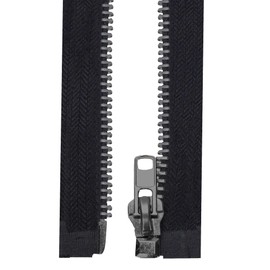 Mandala Crafts 18 Inch Metal Heavy Duty Zippers - #10 Black Tape Gunmetal Metal Separating Zippers for Sewing Jacket Coat Upholstery