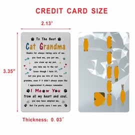 Gezxin Christmas Card for Cat Grandma - Cat Grandmother Birthday Gifts for Cat Lover Valentines Mother's Day Easter Stuff