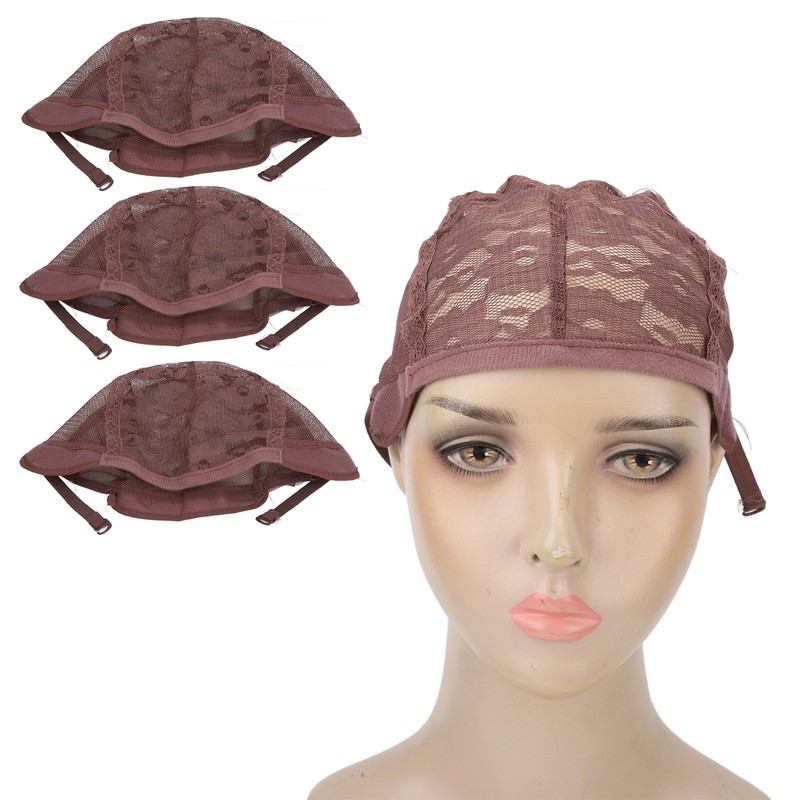 3pcs Stretchable Stocking Wig Cap Breathable Nylon Mesh Hat for