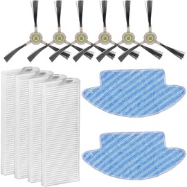 (12 Pieces) Replacement Parts Compatible With Lefant M210 Pro M210P M210B M213S M210S M210 M213, OKP Life K2 K3 K3A K4 K5, Robot Vacuum Cleaner Accessories, 2 Mop Pads, 4 HEPA Filters, 6 Side Brushes - Color: Accessory Kit(12 Pieces)