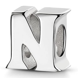 MATERIA by Matthias Wagner Beads Alphabet Charms Pendant Silver 925 Letters High Gloss, Silver