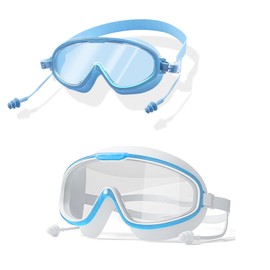 EnixwH Pack of 2 HD Swimming Goggles Children 3-14 Years, Children's Swimming Goggles Anti-Fog, UV Protection Swimming Goggles Kids, Waterproof Children's Diving Goggles for Girls Boys, for Swimming