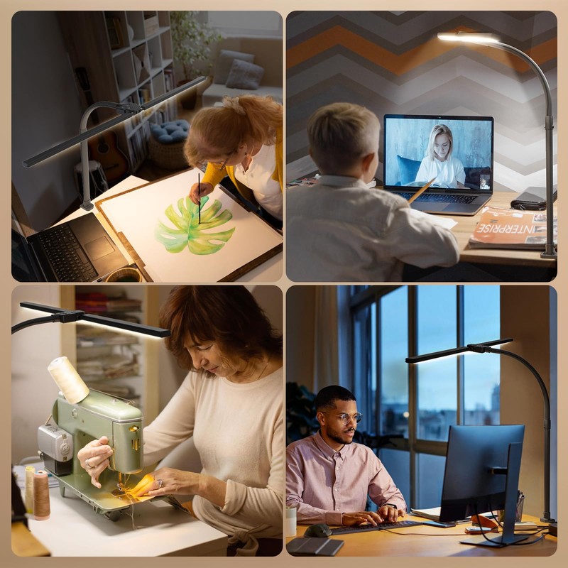 APMIEK LED Desk Lamp for Home Office, 24W Computer Desk