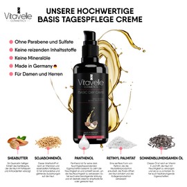 Vitavelle Basic Day Care with Shea Butter Retinol - Day Cream - Intensive Moisturising Cream - Face Cream with Shea Butter and Retinyl Palmitate - Face Care for Dry, Damaged Skin