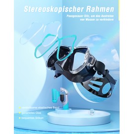 QcoQce Dry Snorkel Set, Anti-Fog and Panoramic Wide View Diving Mask, Easy Breathing and Professional Snorkel Mask with Soft Mouthpiece, Snorkel Set for Adults