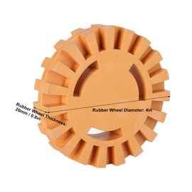 Eujgoov - Herramienta de Eliminación de Calcomanías Y Adhesivos de Goma para Ruedas de 4 Pulgadas con Adaptador