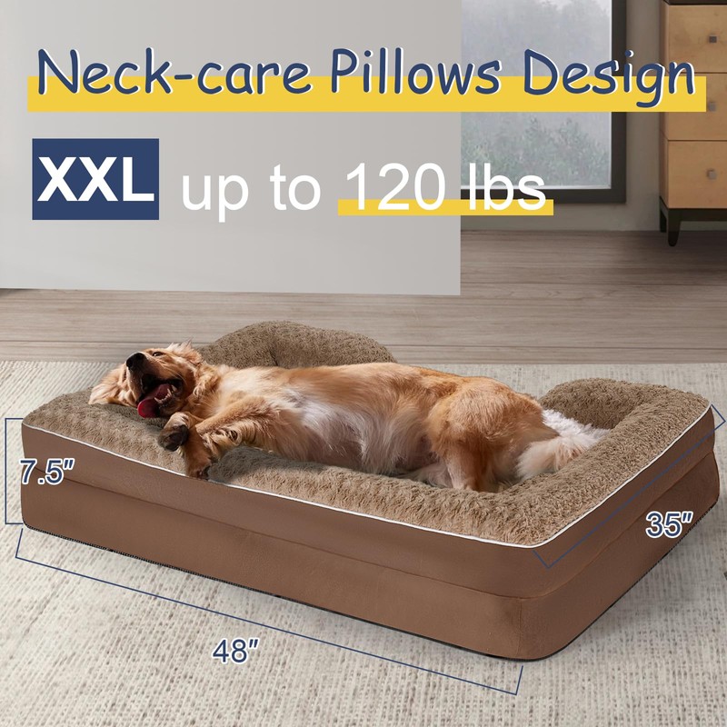 Orthopedic Dog Bed for Large Medium Sized, Washable Memory Foam
