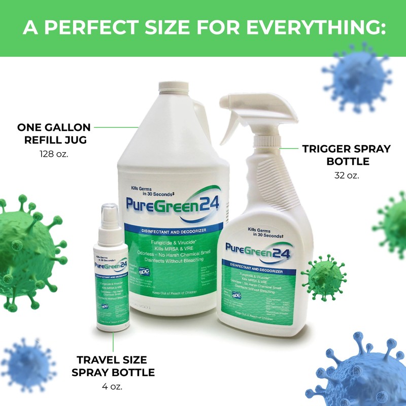 PURE GREEN 24 Safe & Effective Disinfectant. Kills Deadly Germs