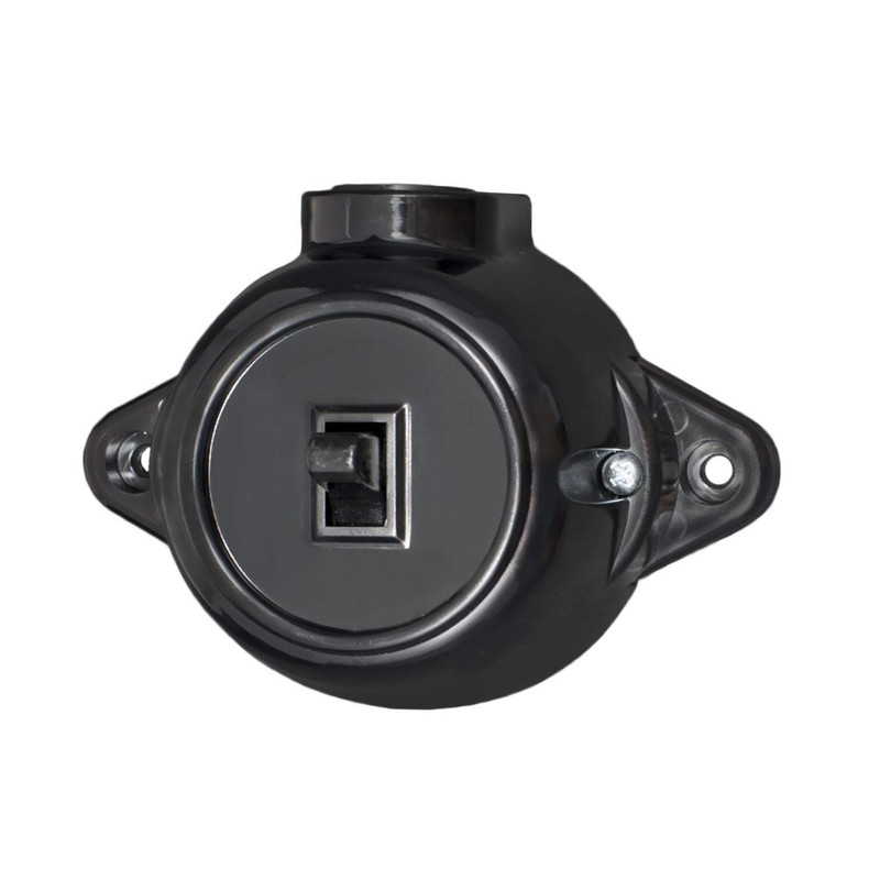 Surface-mounted vintage socket light switch round retro switch double-throw switch