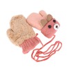 Children's Thick Double Knitted Winter Gloves with Plush, Baby Cartoon