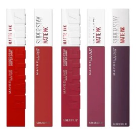Pack x5 Labiales Liquidos Matte Maybelline De Larga Duración Superstay Matte Ink                                                                      