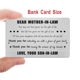 Jzxwan Mother in law Gifts, Mother in law Birthday Card, Mother's Day Card for Mother in law from Son in Law, Thank You Mother in law Present