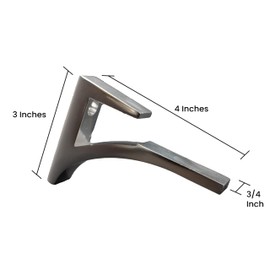 Dulles Glass Floating Shelf Brackets, Aluminum Heavy Duty, Chrome, for Glass, Wood, Acrylic Wall Mounted Shelf Support. 2 Pack.