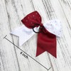 8 Inch 2 Colors Cheerleader Bows Ponytail Holder with Bling