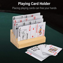Playing Card Holder, Wooden Card Holder, Wooden Handsfree Card Holder Clip, Playing Card Stand, Wooden Playing Card Holder Card Holder for Kids Adults Seniors