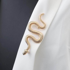 TseenYi Snake Brooch Pin Gold Snake Brooch Gothic Snake Coat Pin Vintage Snake Metal Lapel Backpack Pin Snake Cardigan Clip Animal Snake Brooches Decorative, Zinc, No Gemstone