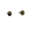 Art Gecko LABRADORITE Round Shaped Sterling Silver Stud Earrings -