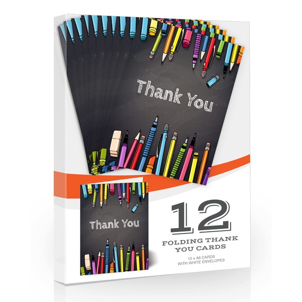 Olivia Samuel 12 x Teacher Thank You Cards from Chalkboard