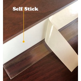 Door Seal Sweep Draft Stoppers Strip Weather Adhesive Tape Clear Self Stick Weatherization Keep Heat in (2 pc 72")