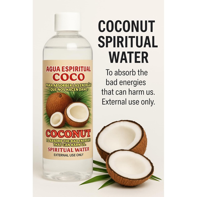 MISTIC 1 BOTTLE COCONUT SPIRITUAL WATER-COCO AGUA ESPIRITUAL 16 OZ.-MAGICK