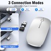 Azmall Bluetooth Mouse Portable Wireless Mouse (Silver (Updated Version))