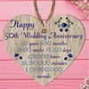 Pixie's Gift 50th Wedding Anniversary" Commemorative Wooden Heart Plaque –