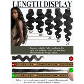 Loxxy Body Wave Clip ins Human Hair, 14 Inch Natural Black Body Wave Clip in Hair Extensions for Black Women Long Thick Ends120g 7pcs