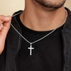 LUXEJEW Silver Cross Necklace for Men, Stainless Steel Rope Chain