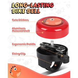 VICTGOAL Bike Bell for Kids with Loud Clear Sound, Bicycle Bell Scooter Bike Horn Ringtone Alert ycling for Toddler Children Boys Girls (Red)