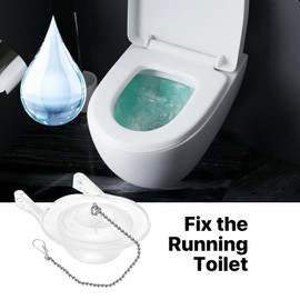 3-Inch Toilet Flappers Replacement Kit for Gerber 99-827, 3 Inch Toilet Flush Valve with Stainless Chain and Hook, High Performance Silicone Toilet Flapper - Reliable Toilet Flapper (Clear 2 PCS)