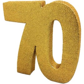 Number 70 Glitter Table Decoration Gold