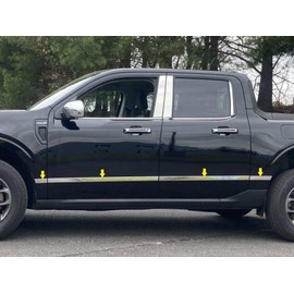 8pc Luxury FX Polished Body Molding Insert Trim Kit for Ford Maverick 2022-2025 Super Crew
