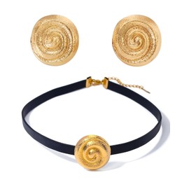 BNREOZA 1 x Alloy Leather Shell Necklace, 1 x Alloy Shell Earrings, Sea Element Jewelry, Creative Necklaces, Fashion Earrings, Costume Accessories, Boho, Beach, Summer