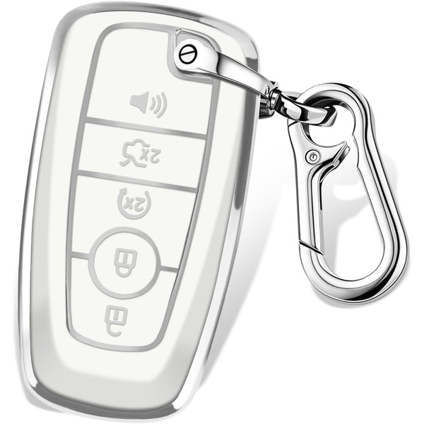 QBUC for Ford Key fob Cover with Keychain,Soft TPU Car