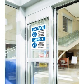 NMC ESN523RB Notice FACE MASK Required Beyond This Point, Sign, 14 X 10 X 0.05, Rigid Plastic .050