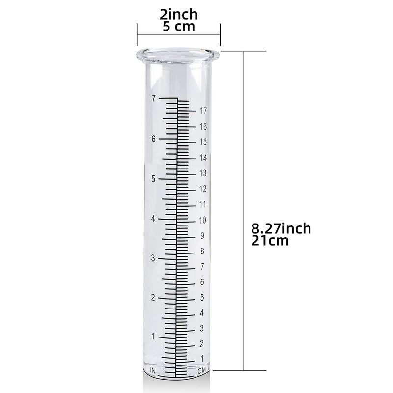TBWHL 7" Capacity Rain Gauge Replacement Tube Glass, 8.27 Inches
