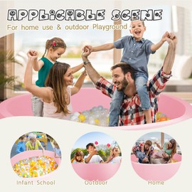 COZYTRAUM Foam Ball Pit for Kid, Kids Soft Ball Pit,Kiddie Balls PoolIdeal Gift Toys for Children, 47 Inch,Pink