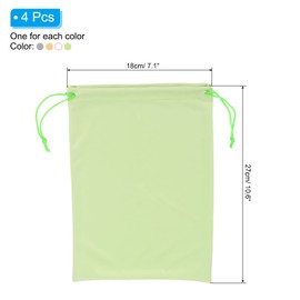 PATIKIL Ski Goggle Bag, 4 Pack 7.1"x10.6" Microfiber Snow Goggles Case Cover Soft Storage Sleeve Drawstring Pouch for Sunglasses Glasses Eyeglasses Camera Lenses White Gray Yellow Green