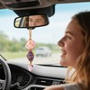 Cinpudo Car Rearview Mirror Hanging Charm, Rose Quartz and Amethyst