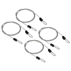 PATIKIL Security Steel Cable 2.5mm x 1m/3.28ft Coated Luggage Lock Wire Rope with Double Loop Transparent 4 Pack