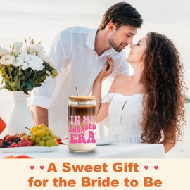 Jars Nova Birthday Gifts for Girls | Birthday Present | Glass Cups with Lids and Straws for Women Girls Best Friend Sister Gift (Engaged)