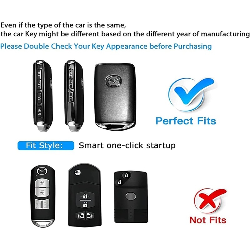 Teenpull Fit for Mazda Key Fob Cover with Keychain –