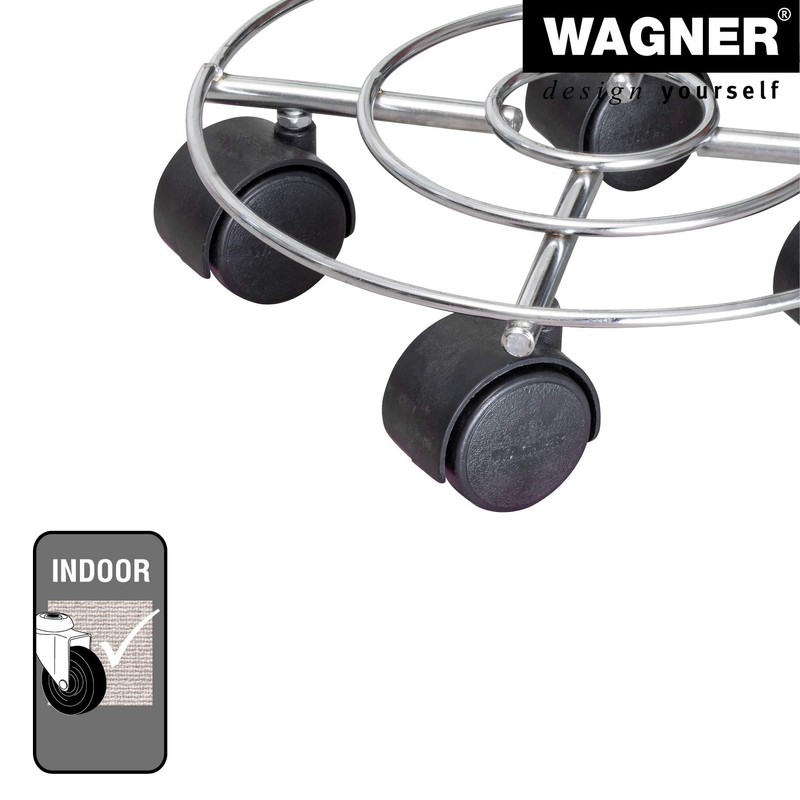 WAGNER Pflanzenroller CHROME Ø 23 x 6,5 cm I Pflanzenroller